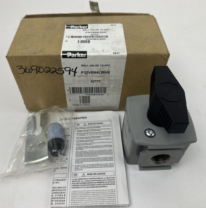 PARKER P32VB94LBNN BALL VALVE 1/2 NPT