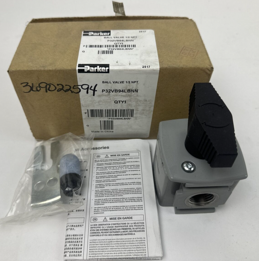 PARKER P32VB94LBNN BALL VALVE 1/2 NPT