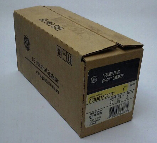 GENERAL ELECTRIC FCS36TE040R1, RECORD PLUS CIRCUIT BREAKER- 40A, 347/500V,FCS36