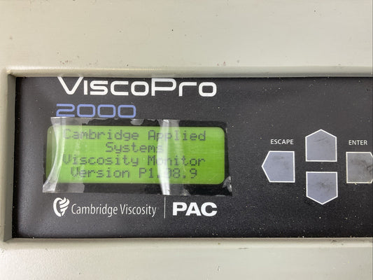 CAMBRIDGE VISCOSITY PAC NCC-323 VISCOPRO 2000 MONITORING SYSTEM 100-240VAC