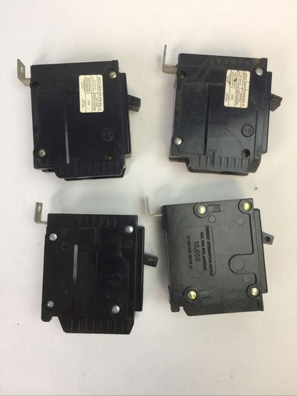 CHALLENGER/SYLVANIA BQ1C015 CIRCUIT BREAKER 1POLE 15AMP 120/240VAC (LOT OF 4)