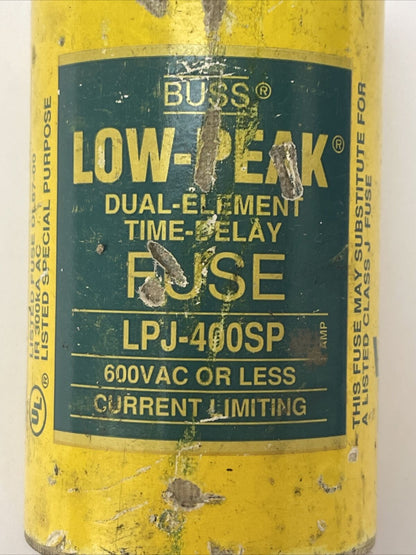 BUSSMANN LPJ-400SP LOW-PEAK DUAL-ELEMENT TIME-DELAY FUSE 400AMP 600VAC