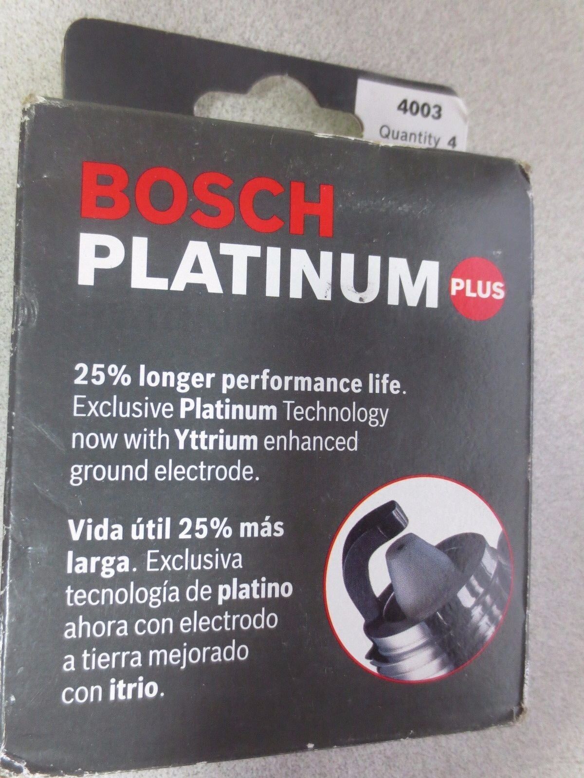 BOSCH 4003 / 0 242 225 583 PLATINUM PLUS SPARK PLUGS - NEW SURPLUS, PACK of 4