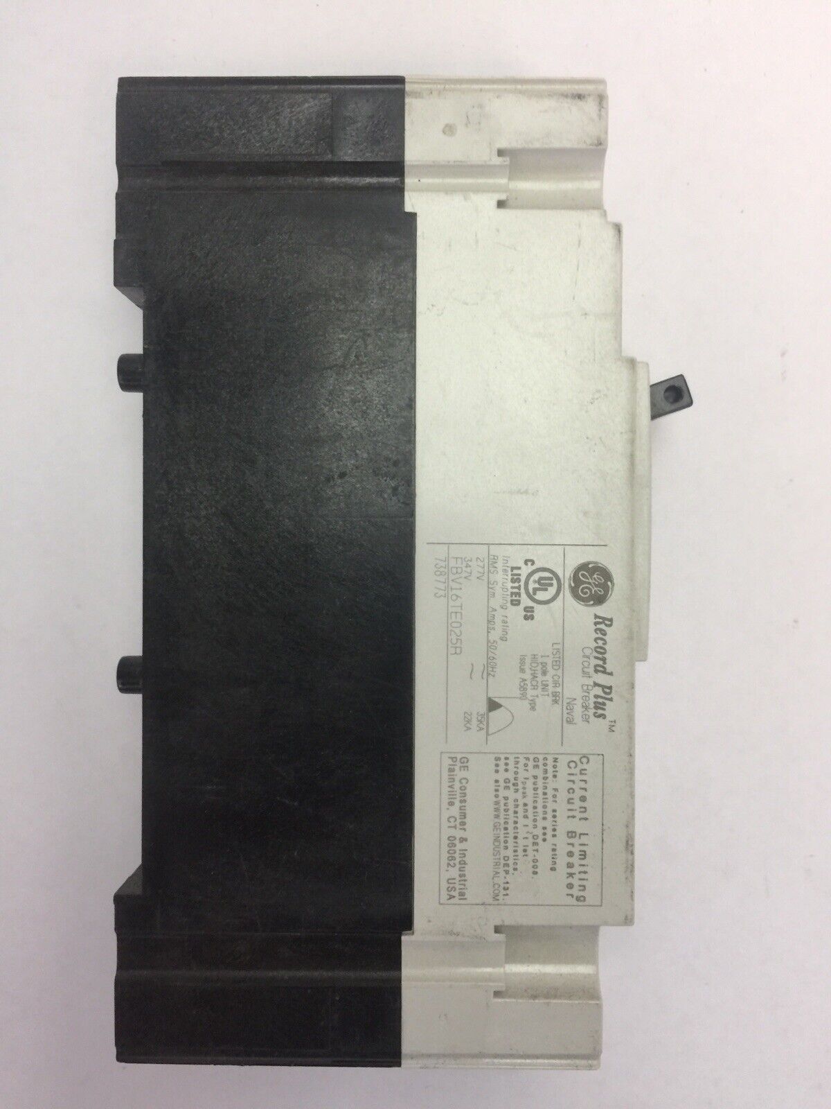 GE FBV16TE025R RECORD PLUS CIRCUIT BREAKER 25A 277/347VAC 50/60HZ