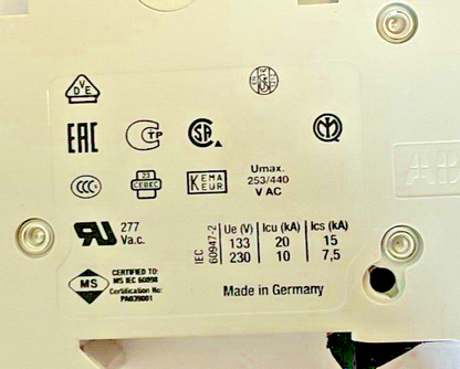 ABB 2CDS251001R0024(2) C2, 2CDS251001R0014 C4 CIRCUIT BREAKER 230/400V *LOTOF3*
