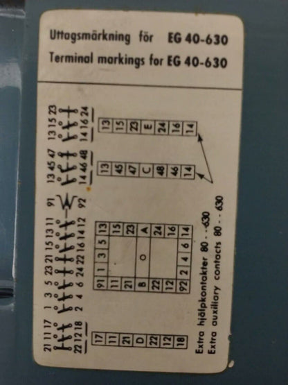 ASEA, EG65-1, CONTACTOR, 3PH, 75A,120V COIL, 660V@58KW, 500V@44KW, USED, EG