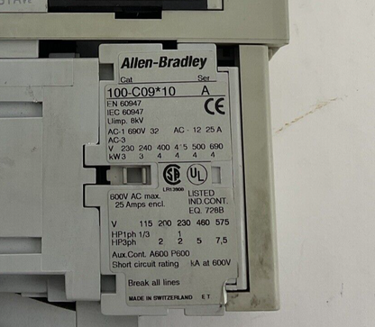 ALLEN BRADLEY 190S-AND2-CB16C COMBONATION STARTER SER.A