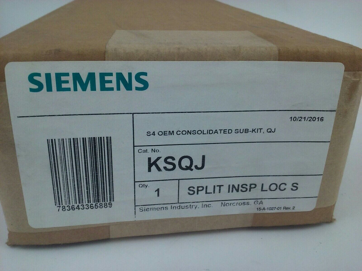 SIEMENS KSQJD S5/SWBD OEM CONSILIDATED SUB KIT QJ SPLIT INSP LOC D