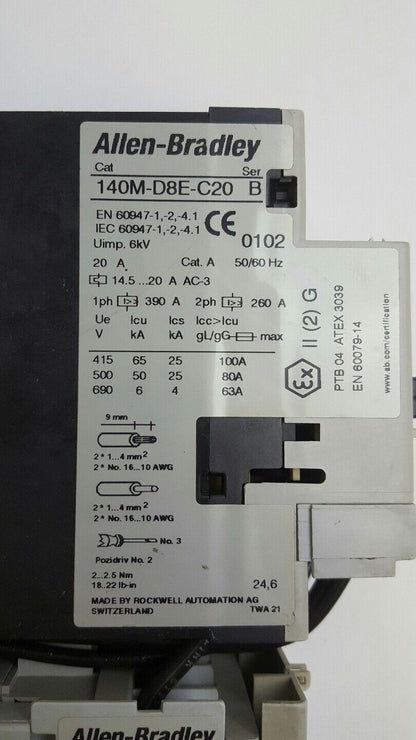 Allen Bradley Compact Starter 190S-CNDJ2-DC20C SER B 100-C23Z*10