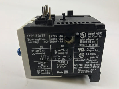 Square D 9065 TD 0.8 New Termal Overload Relay Series A 0.8A-1.2A