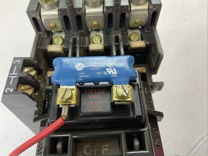ALLEN BRADLEY 509-COS SIZE 2 STARTER 600VAC 45AMP SER B 3PH 25HP COIL 120V 60HZ