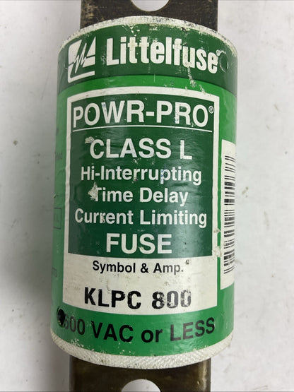 LITTELFUSE KLPC800 600VAC 800A POWR-PRO CLASS L HI-INTERRUPTING TIME DELAY FUSE