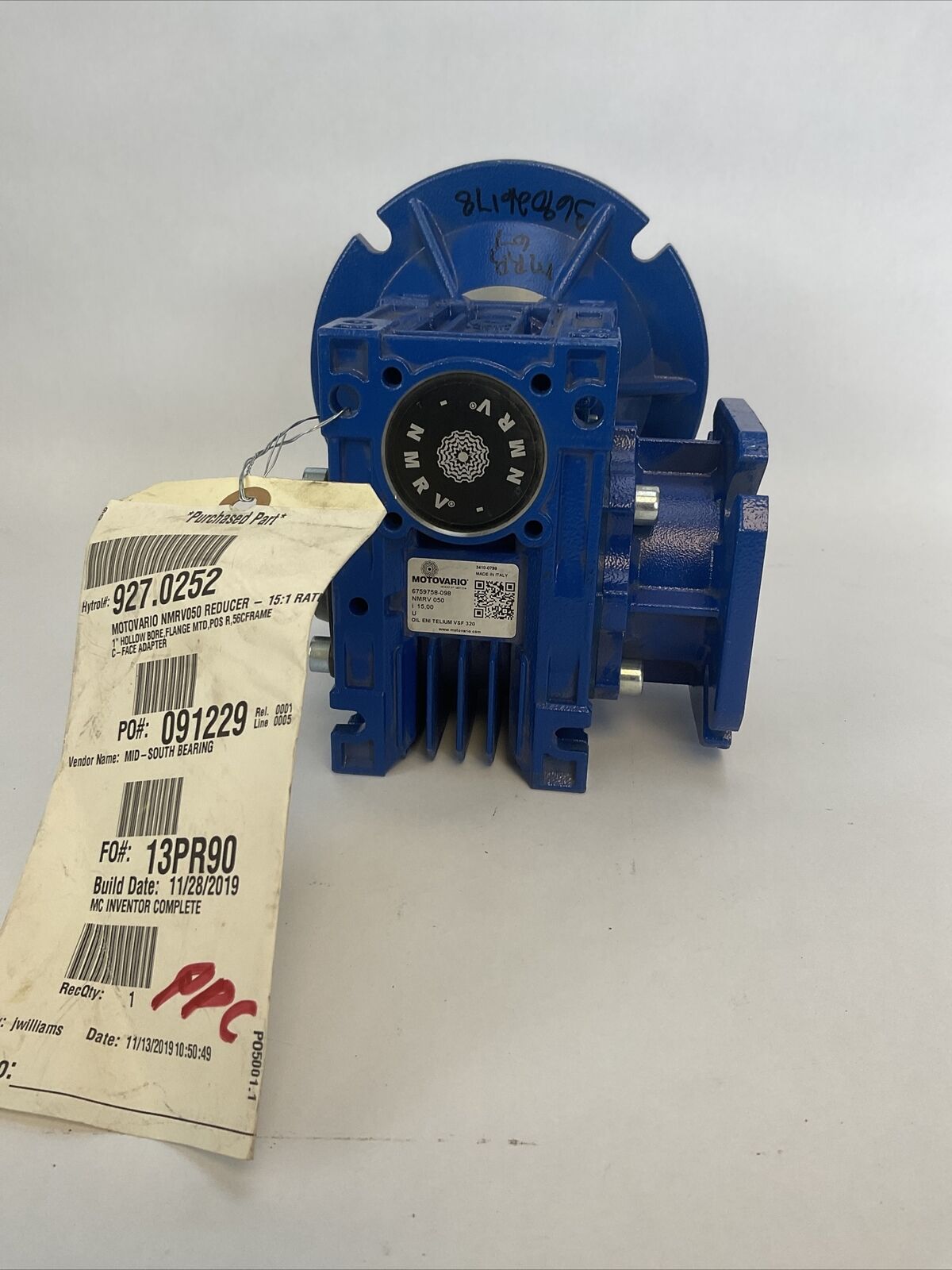 MOTOVARIO NMRV 050 GEAR REDUCER  15:1 RATIO