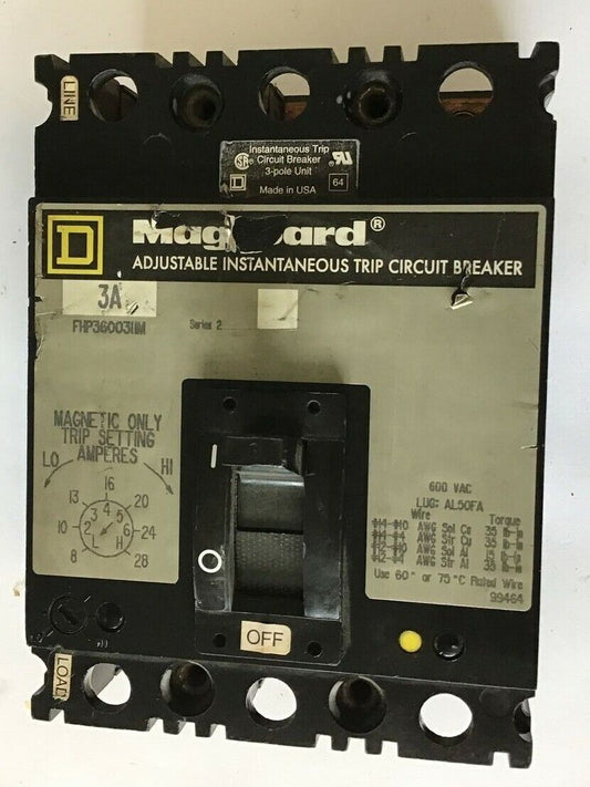 SQUARE D FHP3600311M CIRCUIT BREAKER 600VAC 3A