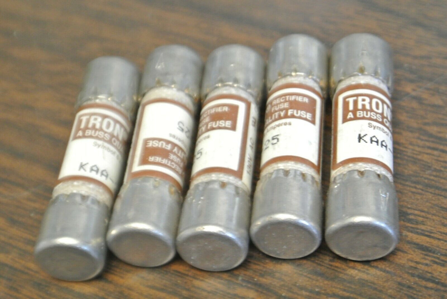 LOT of 5 / BUSSMANN / TRON KAA25 RECTIFIER FUSE / 25A / 130V / NEW SURPLUS