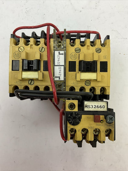 ALLEN BRADLEY REVERSING STARTER (100-A09ND3 COIL 120V + 193-BSB 16 1.0-1.6A)