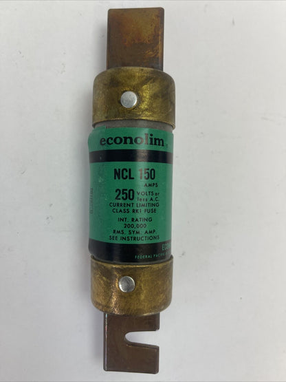 ECONOMY NCLR-150 ECONOLIM 150AMP 250VAC CURRENT LIMITING CLASS RK1 FUSE