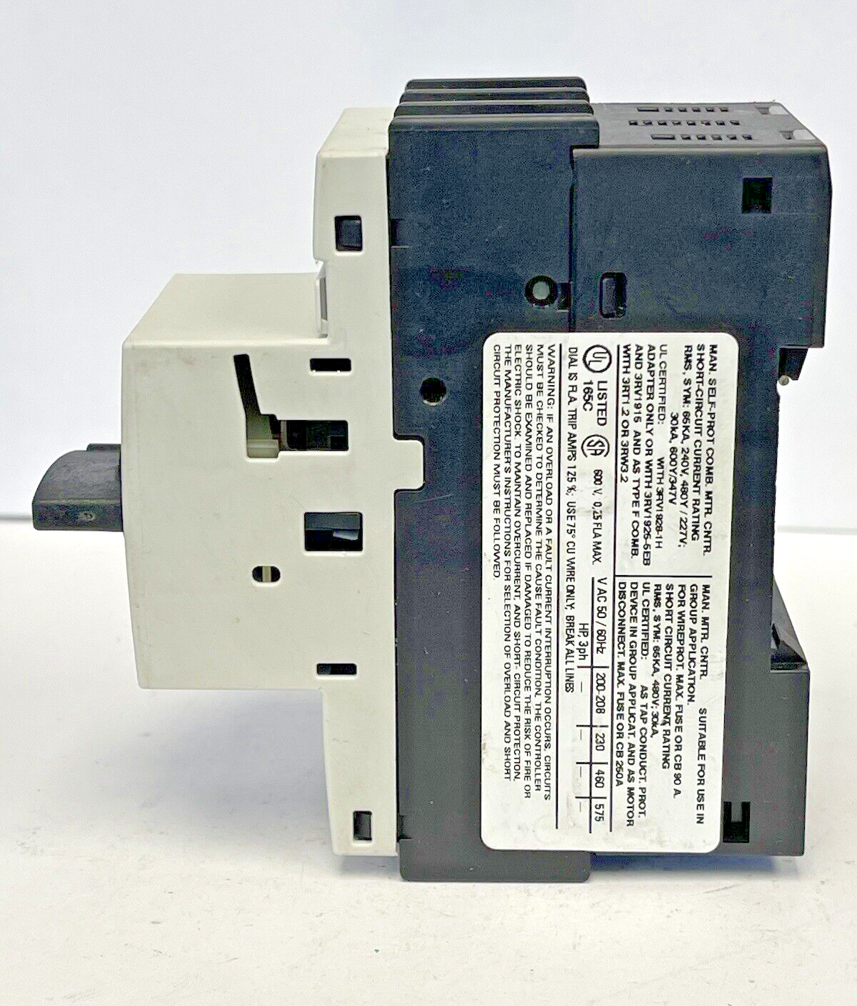 SIEMENS - 3RV1021-0CA10 - CIRCUIT BREAKER / MOTOR PROTECTOR