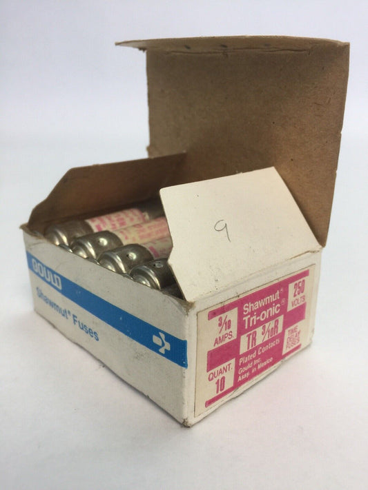 SHAWMUT TRI-ONIC TR3/10R TIME DELAY FUSE 3/10A 250VAC CLASS RK5 (BOX OF 10)