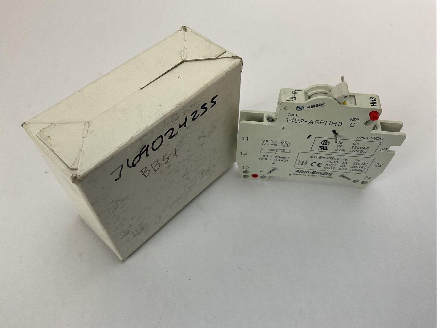 ALLEN BRADLEY 1492-ASPHH3 AUXILIARY SWITCH SER C