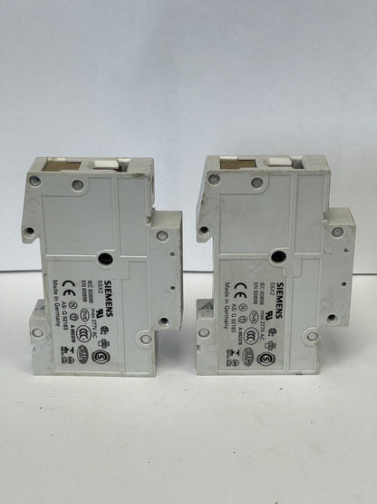 SIEMENS *LOT OF 2*- 5SX21 - CIRCUIT BREAKERS - D1,6 15 Amp 1 Pole - 230/400V