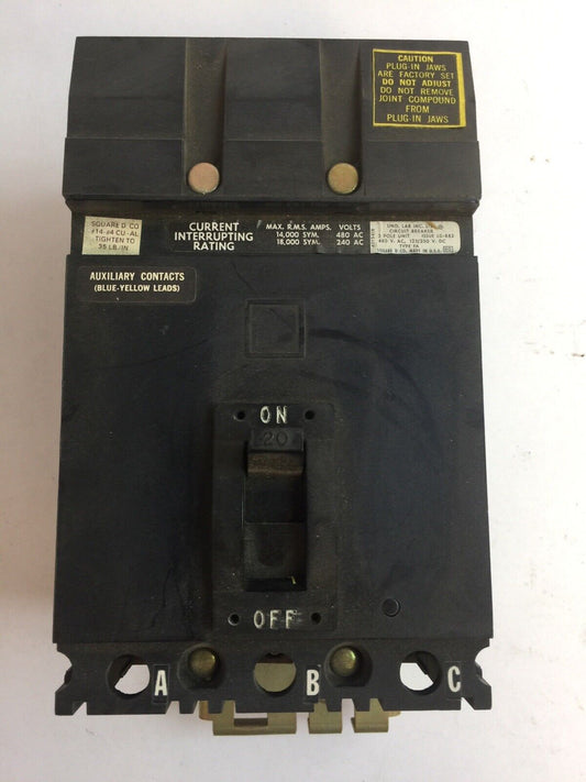 SQUARE D FA340201212 CIRCUIT BREAKER 20AMP 3POLE 480VAC