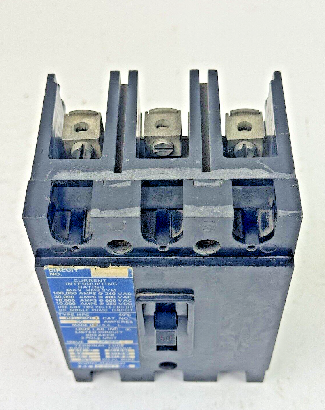 CUTLER-HAMMER - HFC3050 - CIRCUIT BREAKER - 50A/ 240 VAC/ 3 POLE