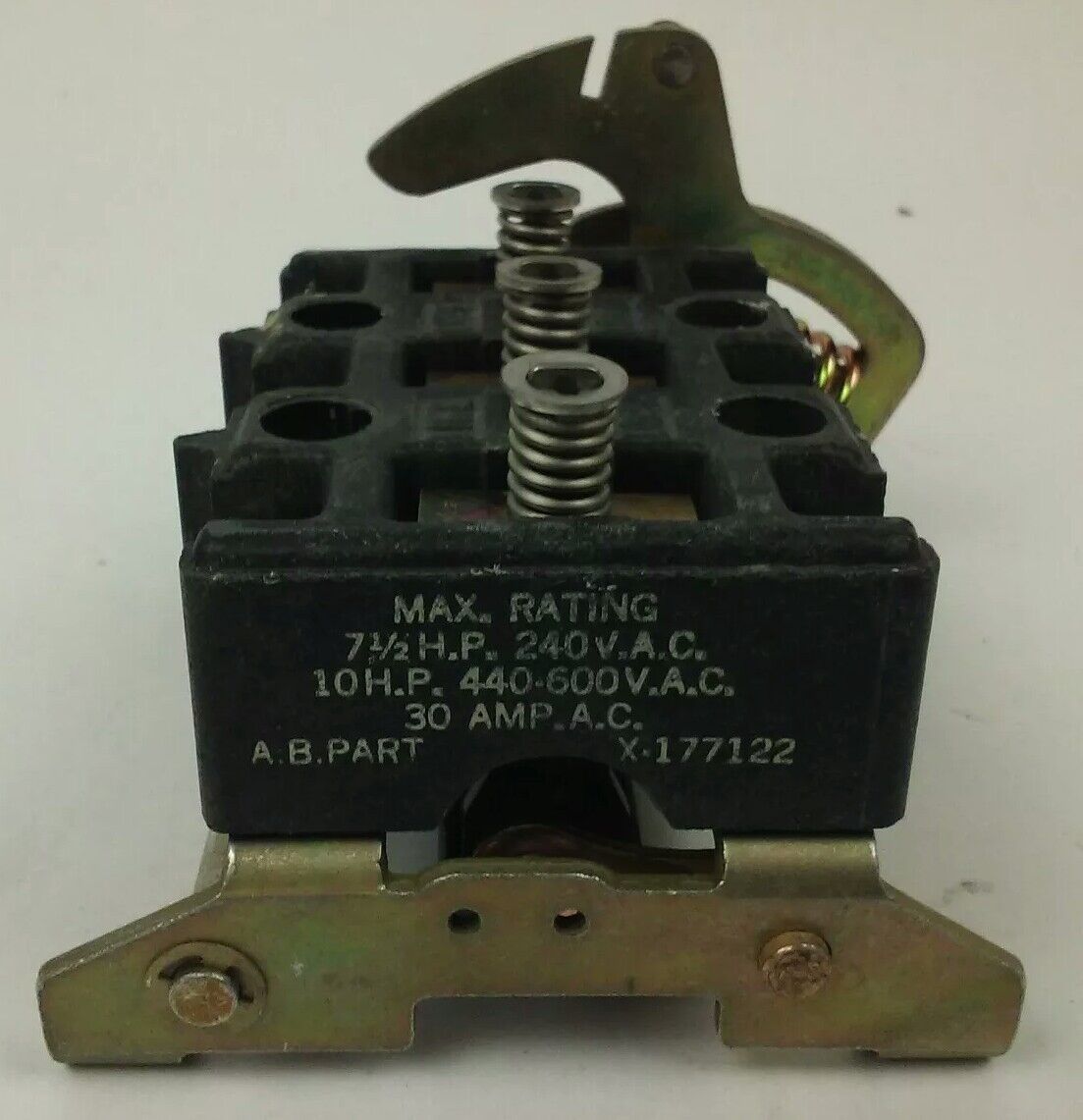 ALLEN BRADLEY X-177122 OLD STYLE DISCONNECT SWITCH, 30A, 240/440-600V,7 1/2-10HP
