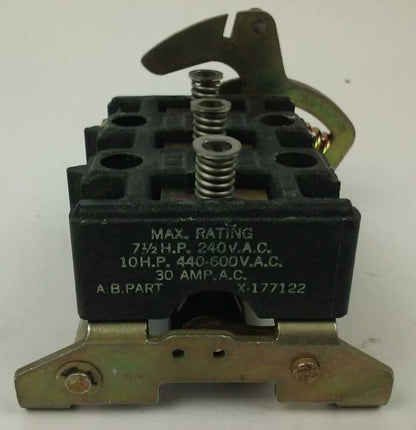ALLEN BRADLEY X-177122 OLD STYLE DISCONNECT SWITCH, 30A, 240/440-600V,7 1/2-10HP
