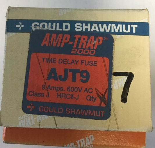 GOULD SHAWMUT AJT9 TIME DELAY FUSE 9AMP 600VAC ****LOTOF7****