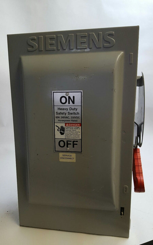 SIEMENS HF322N HEAVY DUTY SAFETY DISCONNECT SWITCH, 60 Amp