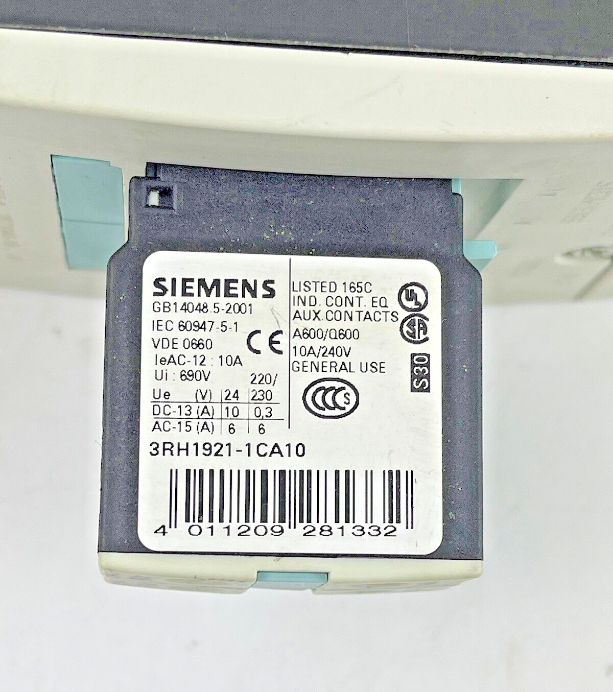 SIEMENS - 3RT1045-1BB40 & 3RU1146-4LB0 & 3RH1921-1CA10 (X2) & 3RT1936-1ER00