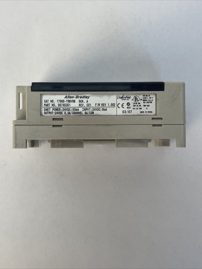 ALLEN BRADLEY 1790D-T8BV8B COMPACT BLOCK LDX SER A F/W REV 1.002 24VDC 0.5A 8