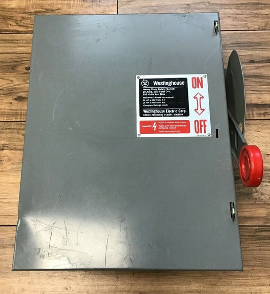 WESTINGHOUSE DH461UGK SAFETY SWITCH 30AMP 250VDC/600VAC 2PH 4POLE