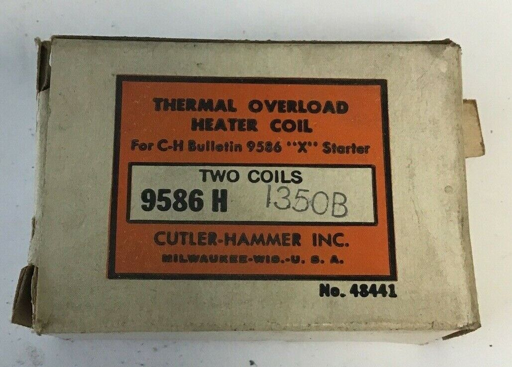 CUTLER HAMMER  9586H1350B THERMAL OVERLOAD HEATER COIL***LOTOF6***