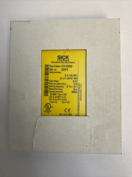 SICK UE10-3OS3D0 SAFETY RELAY SUPPLY VOLTAGE 24VDC