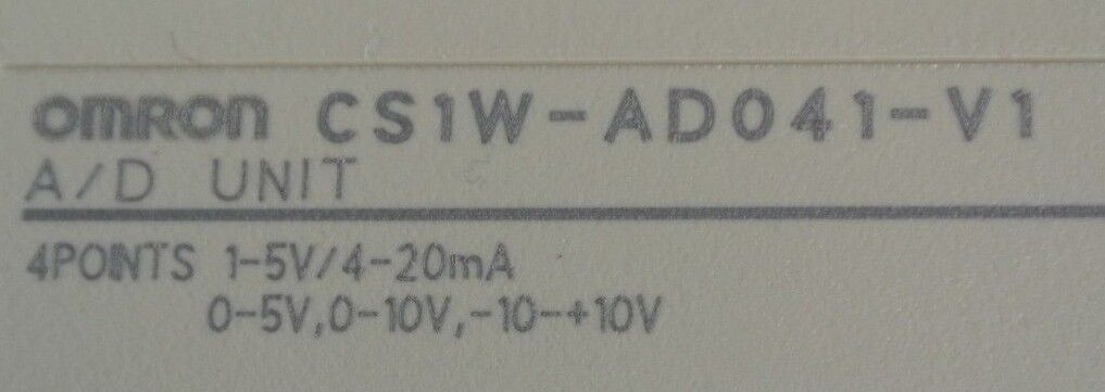 OMRON CS1W-AD041-V1 A/D UNIT - PLC ANALOG I/O MODULE - 4PT, MISSING CLEAR COVER