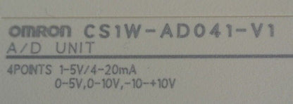 OMRON CS1W-AD041-V1 A/D UNIT - PLC ANALOG I/O MODULE - 4PT, MISSING CLEAR COVER