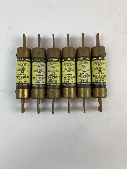 Econ-limiter Economy Fuse LEN70 70A 250V Fuse "Lot of 6"