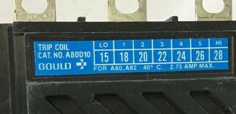 GOULD A80D10 TRIP COIL 2.75AMP MAX