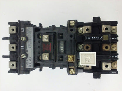 ALLEN BRADLEY 509-AOD, SER. B, STARTER, SIZE 0, 600V, 18A, 5 H.P.,120V COIL,USED