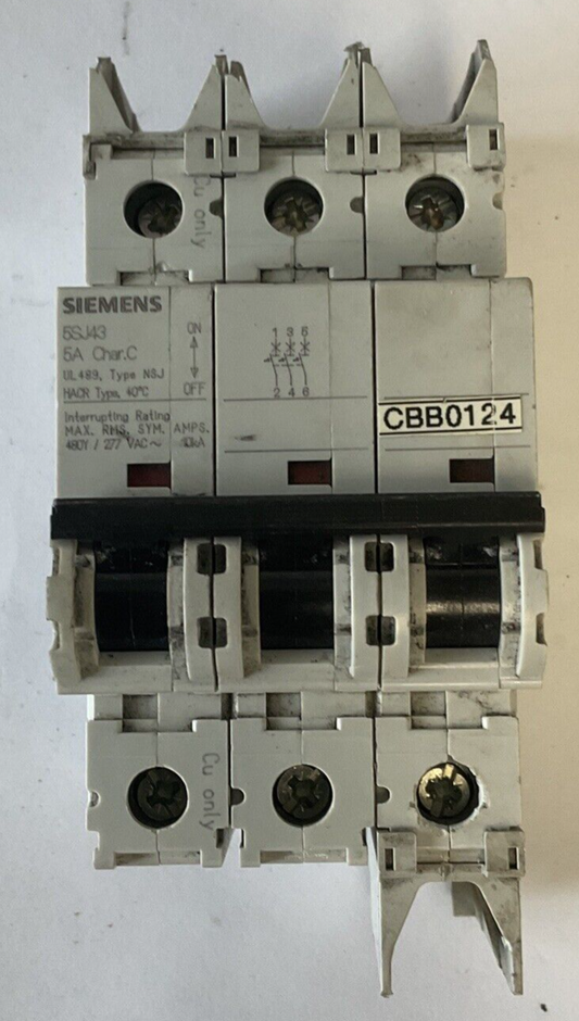 SIEMENS 5SJ4311-7HG42 CIRCUIT BREAKER 5A 480VAC 10KA
