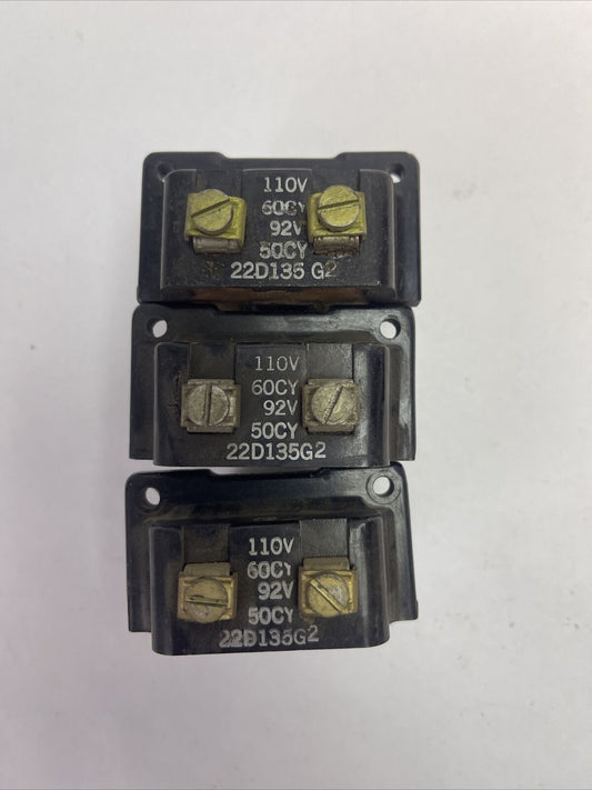 GE 22D135G2 COIL 110V 60CY 92V 50CY (LOT OF 3)