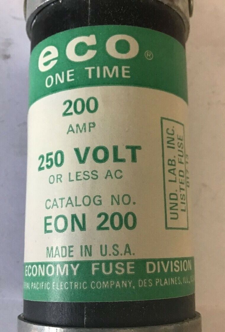 ECONOMY EON 200 FUSE ECO ONE TIME 250VAC ***LOTOF2***