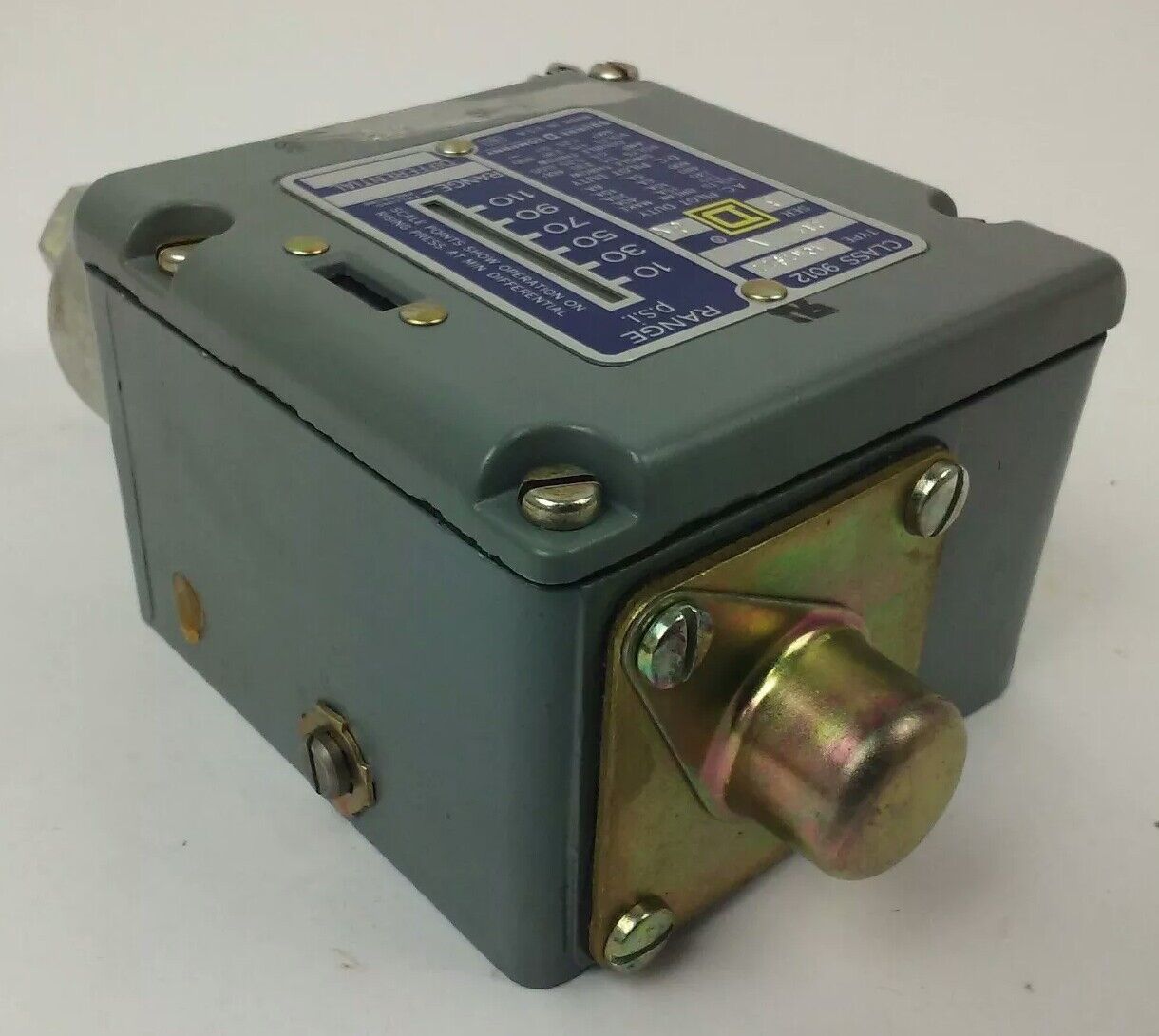 SQUARE D 9012 ACW1S11 SER.B, PRESSURE SWITCH, SET 40-44 PSI, FORM V, 9012 ACW1