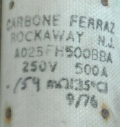 CARBONE FERRAZ A025FH500BBA FUSE / 500A / 250V