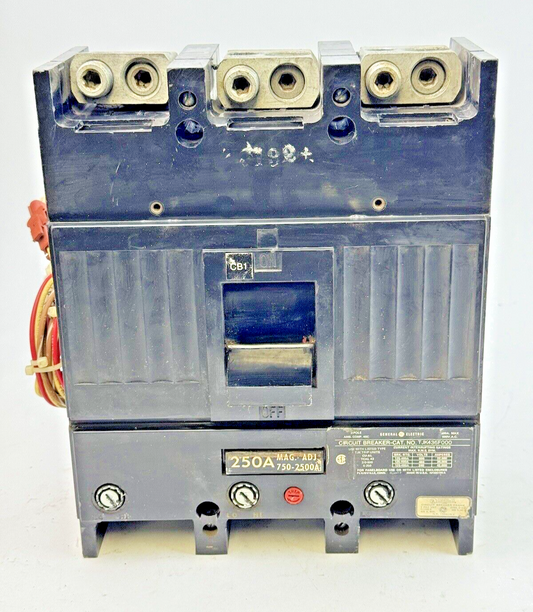 GE - TJK436F000 - CIRCUIT BREAKER W/ 250A TRIP & AUX SWITCH - 3 POLE/600VAC/400A