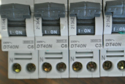 MERLIN GERIN C60N D10A + DT40N C2, C3, C6, C10 CIRCUIT BREAKERS on RAIL