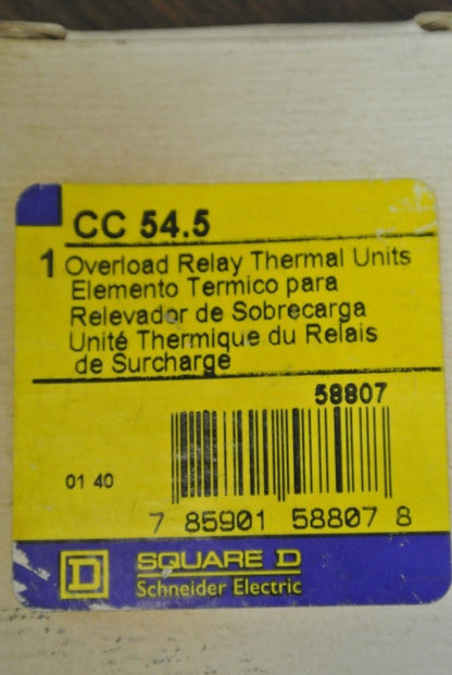 SQUARE D / CC 54.5 OVERLOAD RELAY THERMAL UNIT / NEW SURPLUS