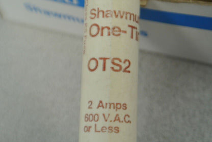 LOT of 6 / GOULD-SHAWMUT OTS2 ONE-TIME CLASS K5 FUSE / 2A / 600V / OTS-2